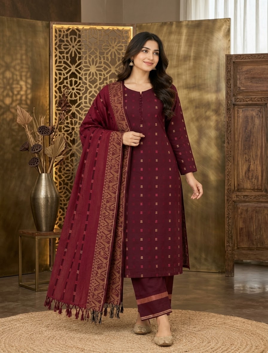 Viral Handloom Cotton Unstitched Three-Piece Collection – Drape Yourself in Comfort & Elegance!